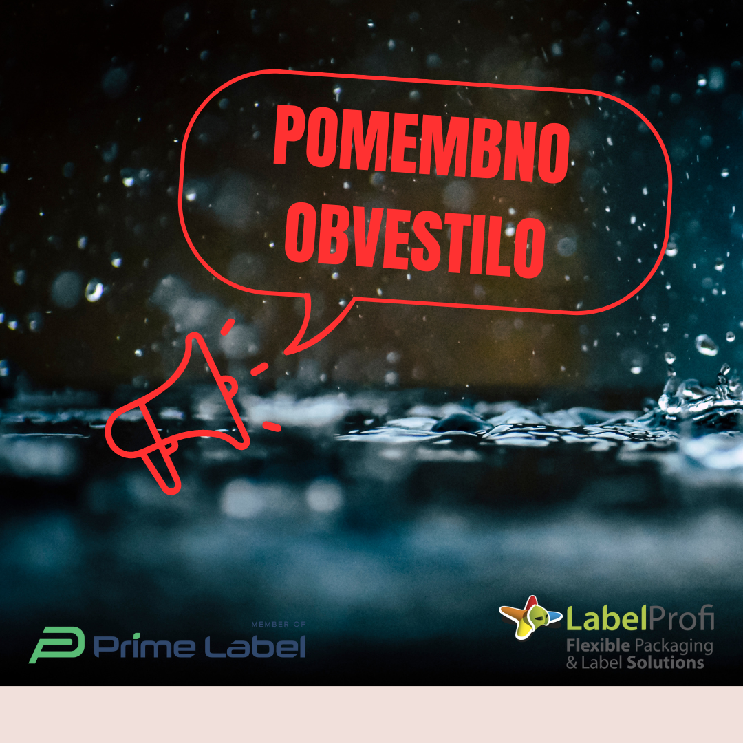 Pomembno obvestilo Pomembno obvestilo