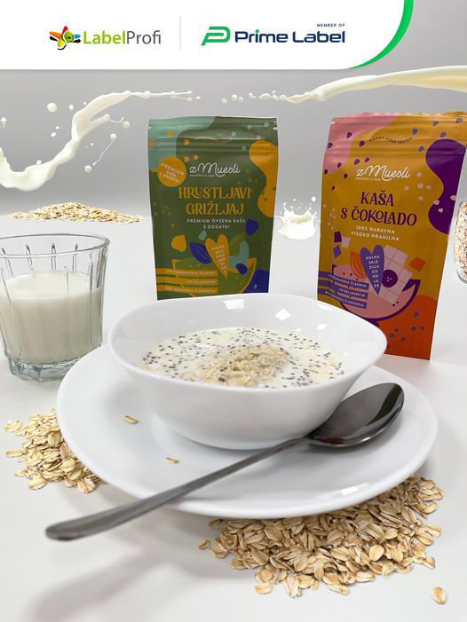Stand-up pouchi za pakiranje okusnih kaš zMuesli Stand-up pouchi za pakiranje okusnih kaš zMuesli
